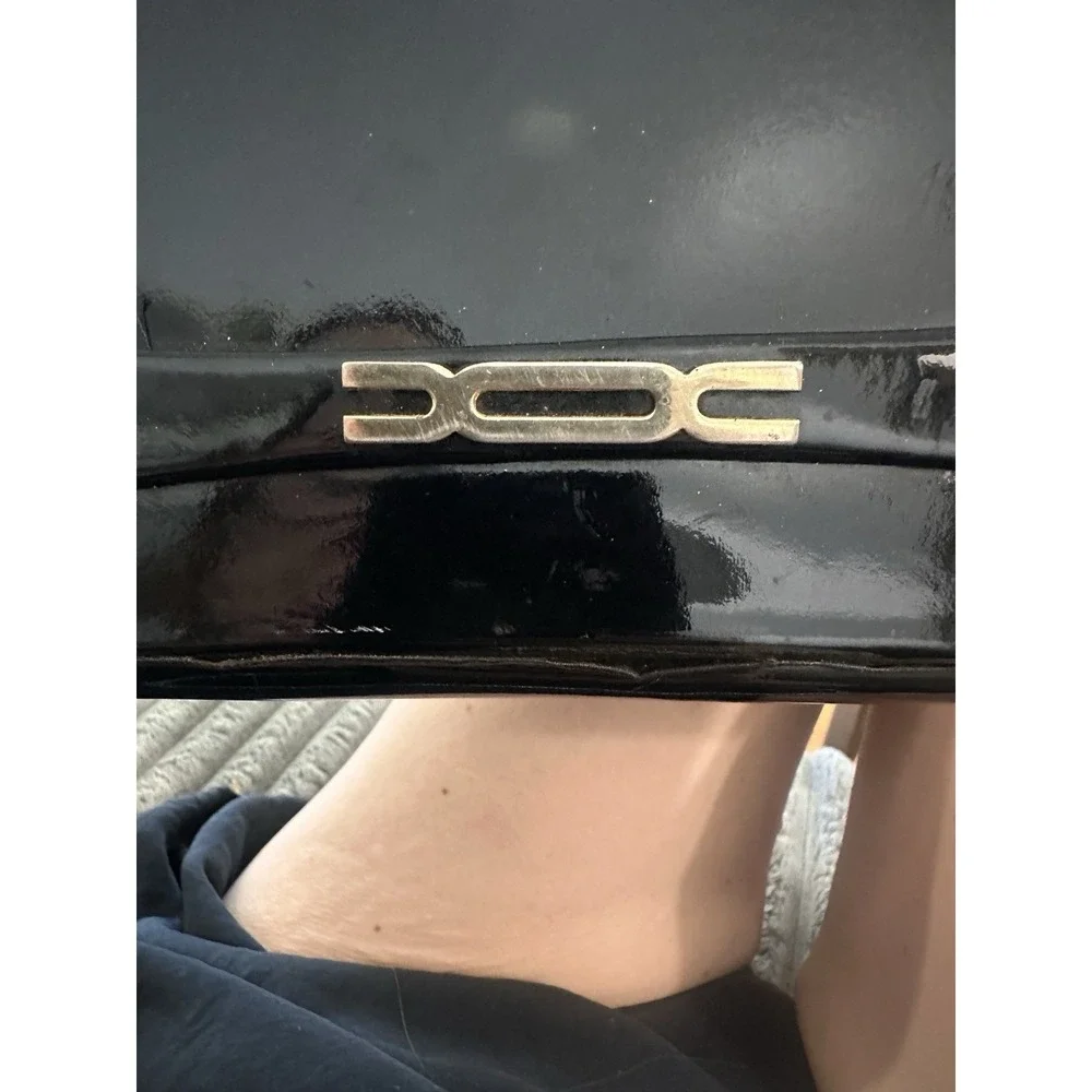 Vintage Patent Leather Clutch Bag Black Small Date Night Minimalist Capsule